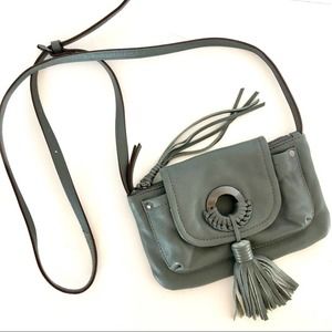 Kooba Arlo Crossbody Steel Leather Tassel